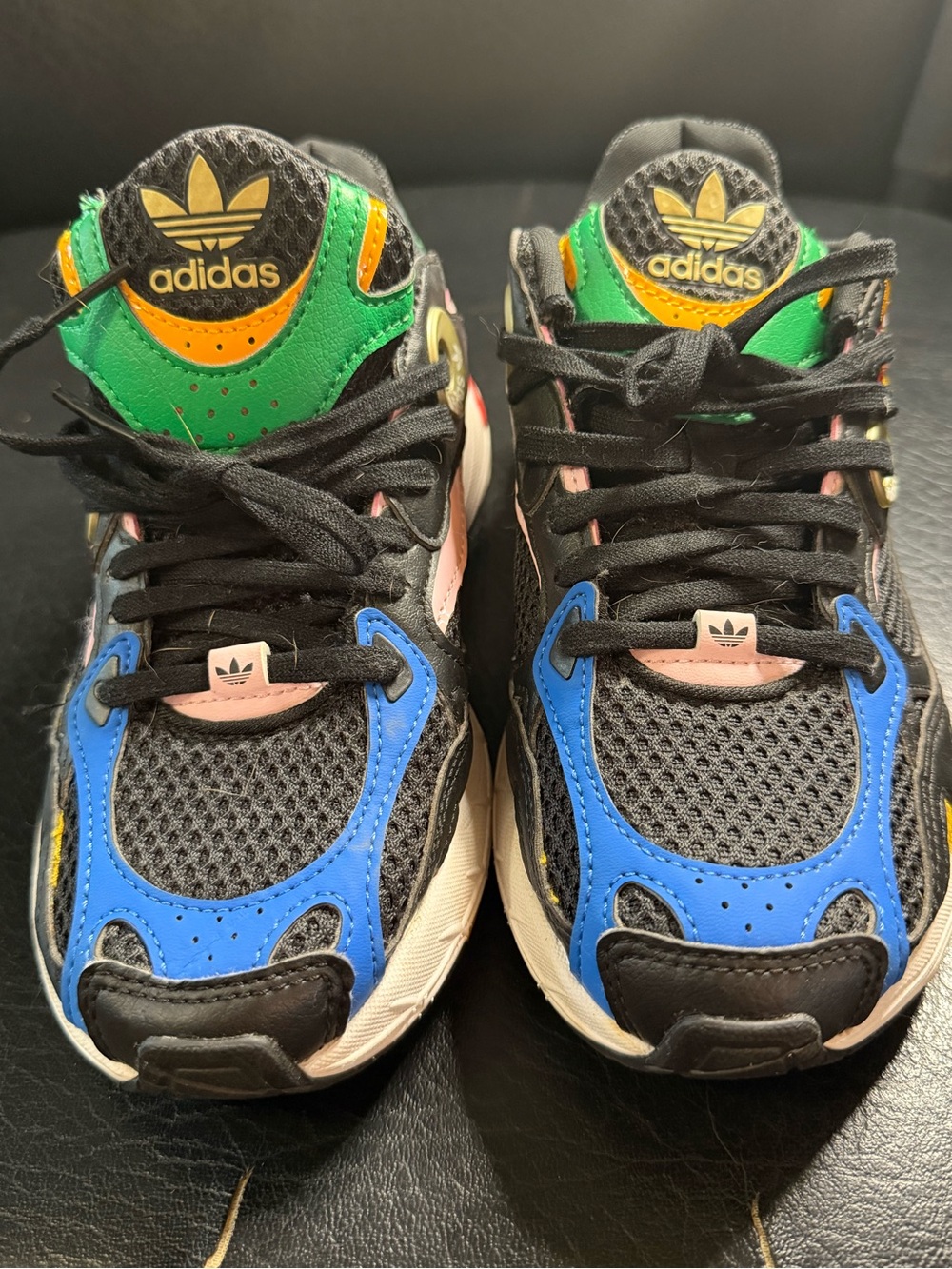 adidas Kids Multicolor Trail Runner Sneakers - Blue/Green/Black/Yellow/Pink